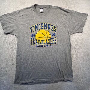 Vincennes Trailblazers Basketball T Shirt Mens XL Gray 2016‎ Jerzees